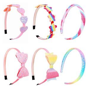 6 Packs Headbands for Girls Hair Accessories Cute Toddler Hairband Heart Bow Sta